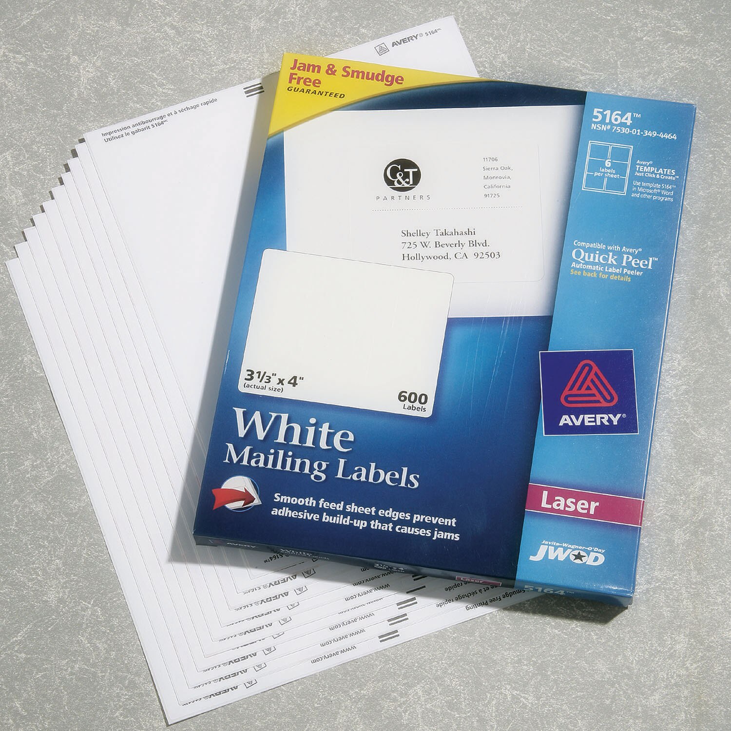 Labels, Laser, TrueBlock, White, 3-1/3" x 4"