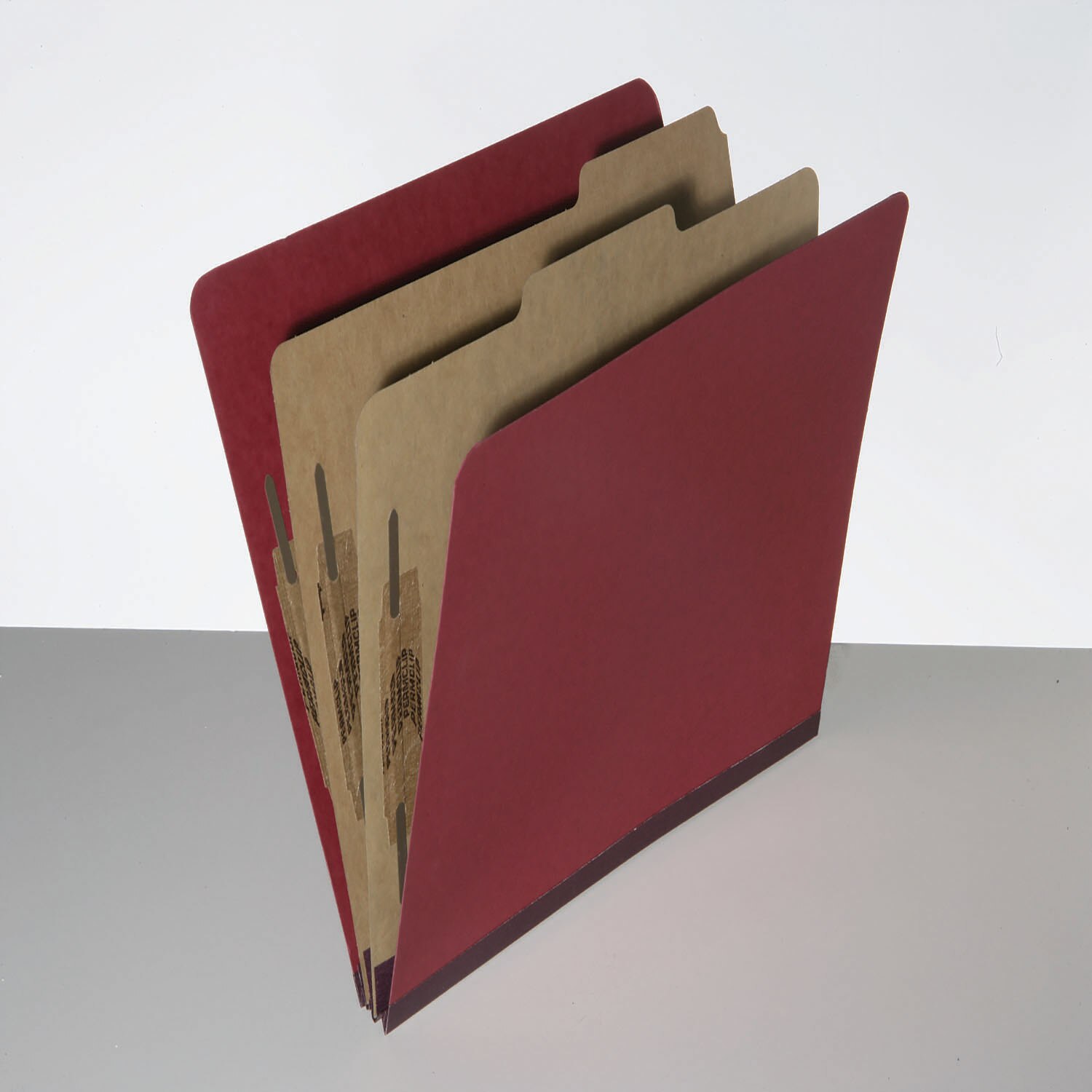 Folder, File, Classification, Pressboard, 2 Divider, 6 Part, 1/3 Cut,  Dark Red, Letter