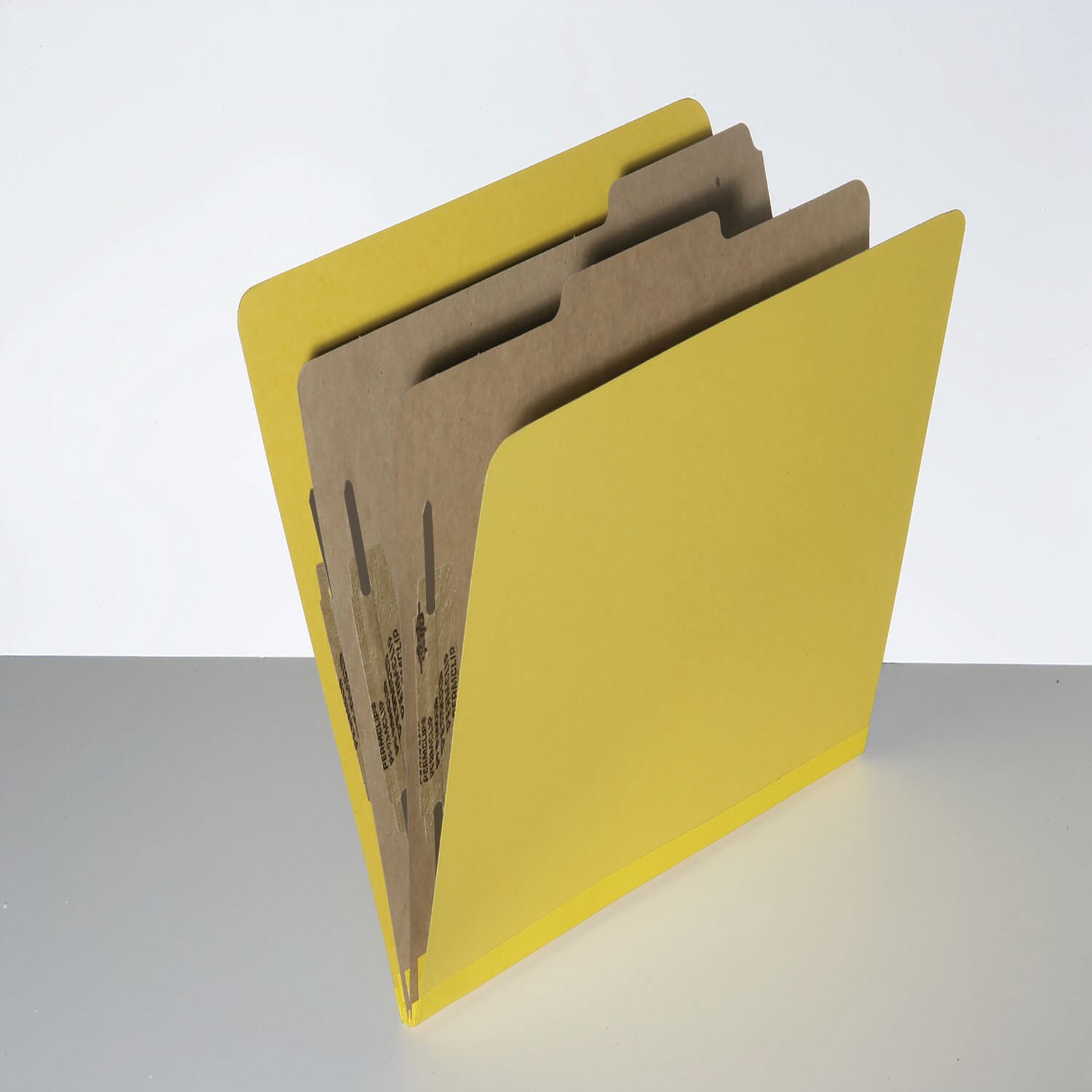 Folder, File, Classification, Pressboard, 2 Divider, 6 Part, 1/3 Cut, Yellow, Letter