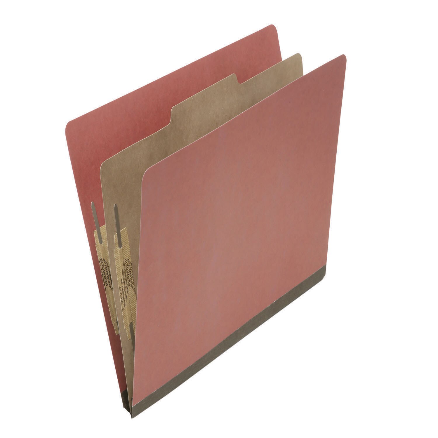 Folder, File, Classification, Pressboard, 1 Divider, 4 Part, 1/3 Cut,  Earth Red, Legal
