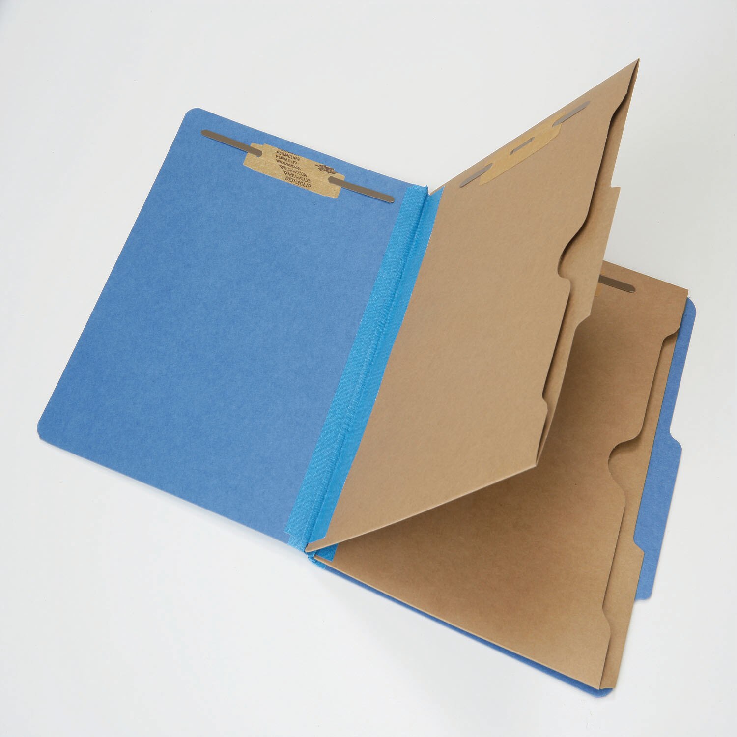 Folder, File, Classification, 2 Dividers with Pockets, Kraft, 6 Part, Dark Blue, Letter
