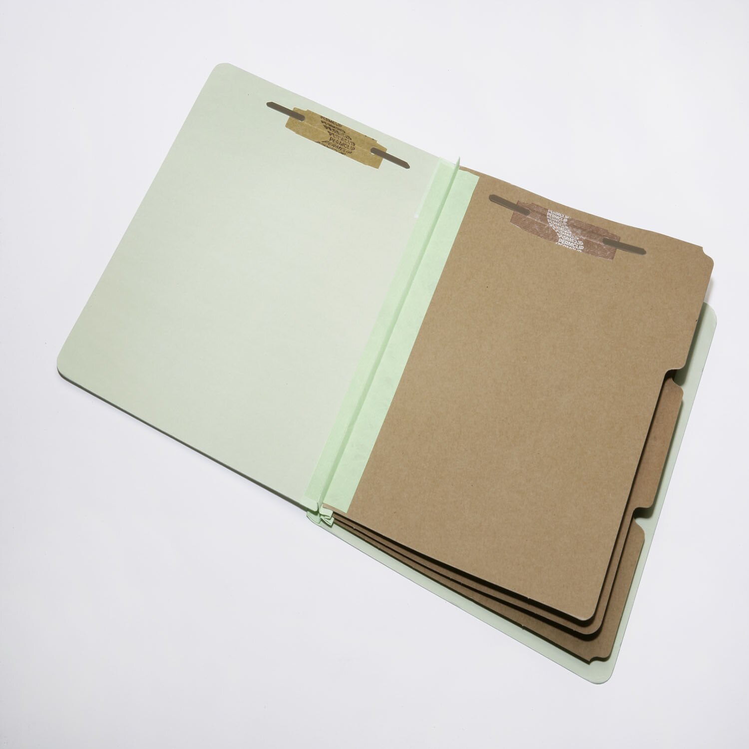 Folder, File, Classification, 2 Dividers with Pockets, Kraft, 6 Part, Light Green, Legal