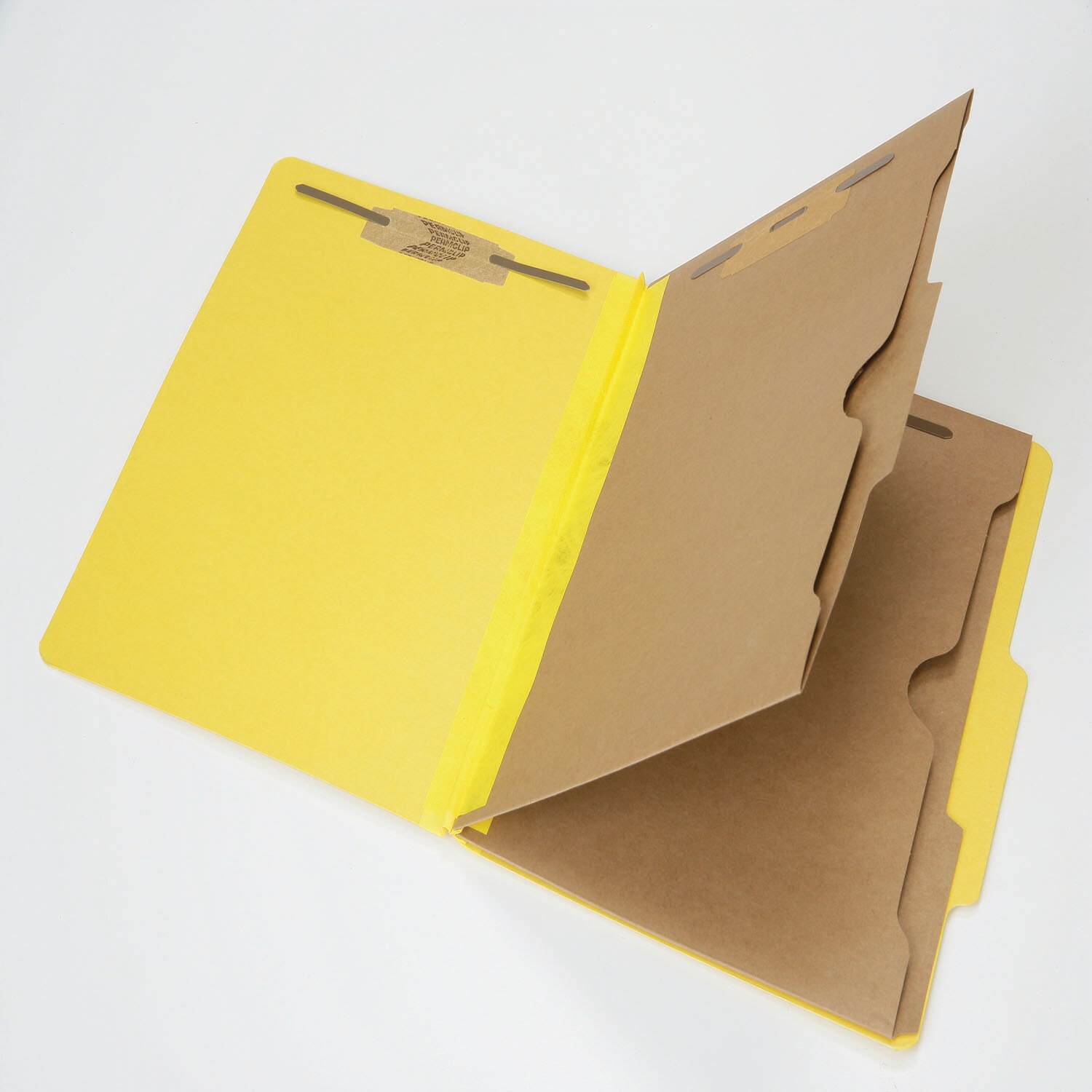 Folder, File, Classification, 2 Dividers with Pockets, Kraft, 6 Part, Yellow, Letter