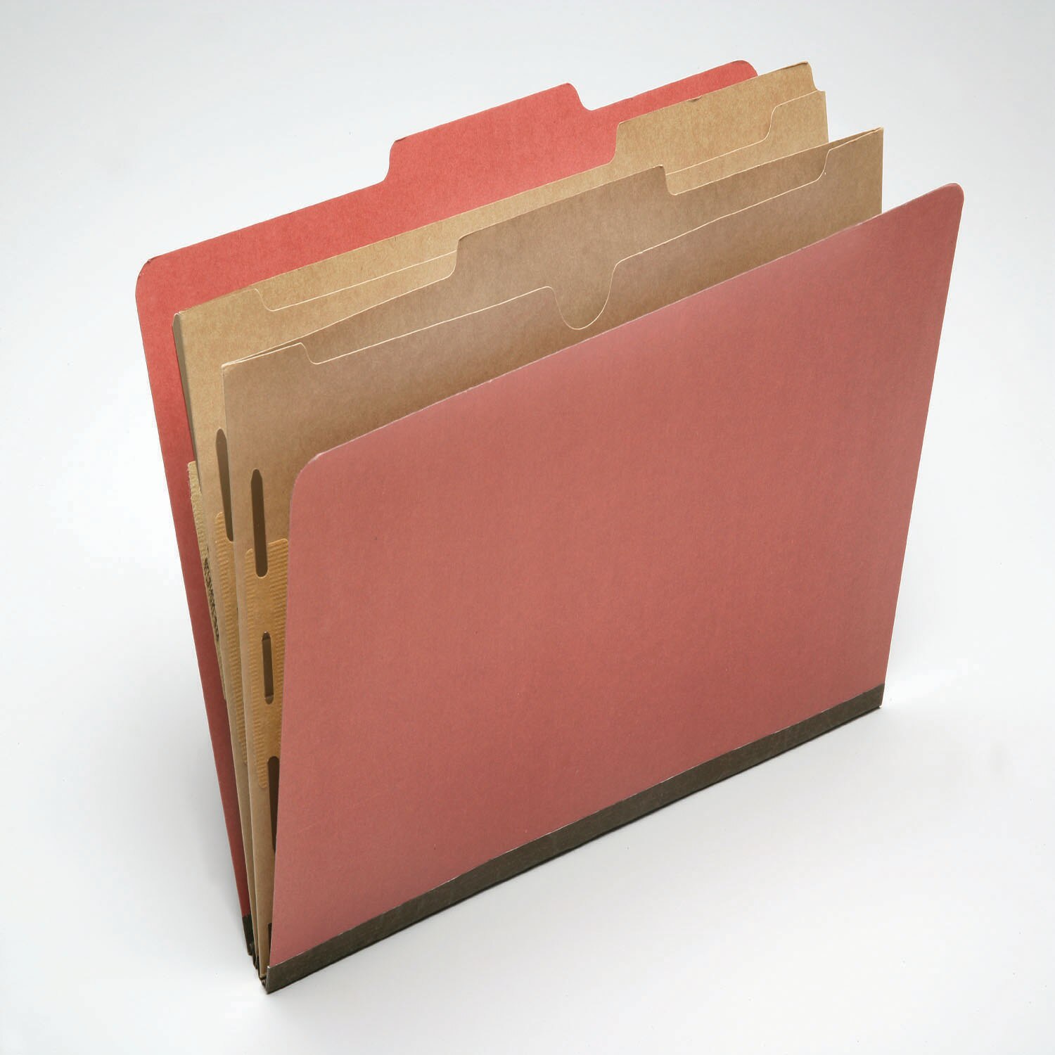 Folder, File, Classification, 2 Dividers with Pockets, Kraft, 6 Part, Earth Red, Legal
