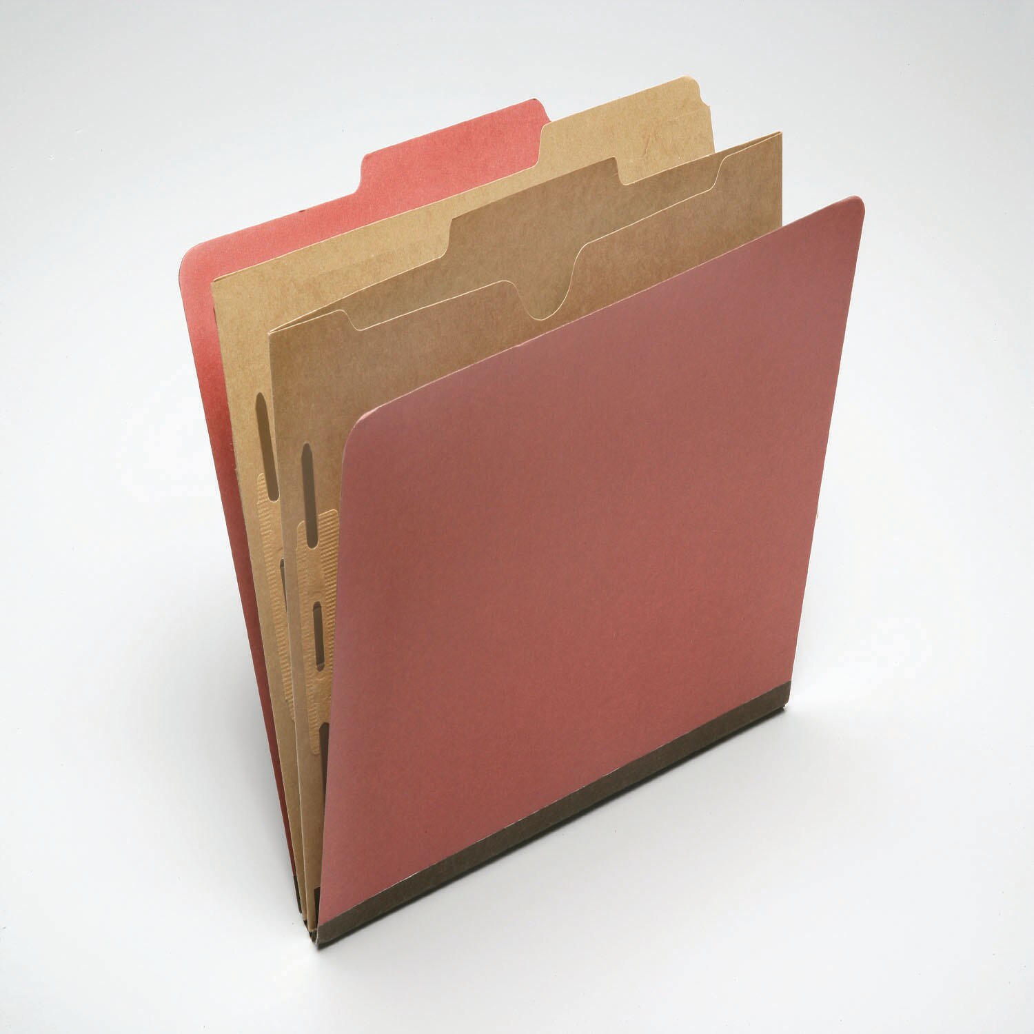 Folder, File, Classification, 2 Dividers with Pockets, Kraft, 6 Part, Earth Red, Letter