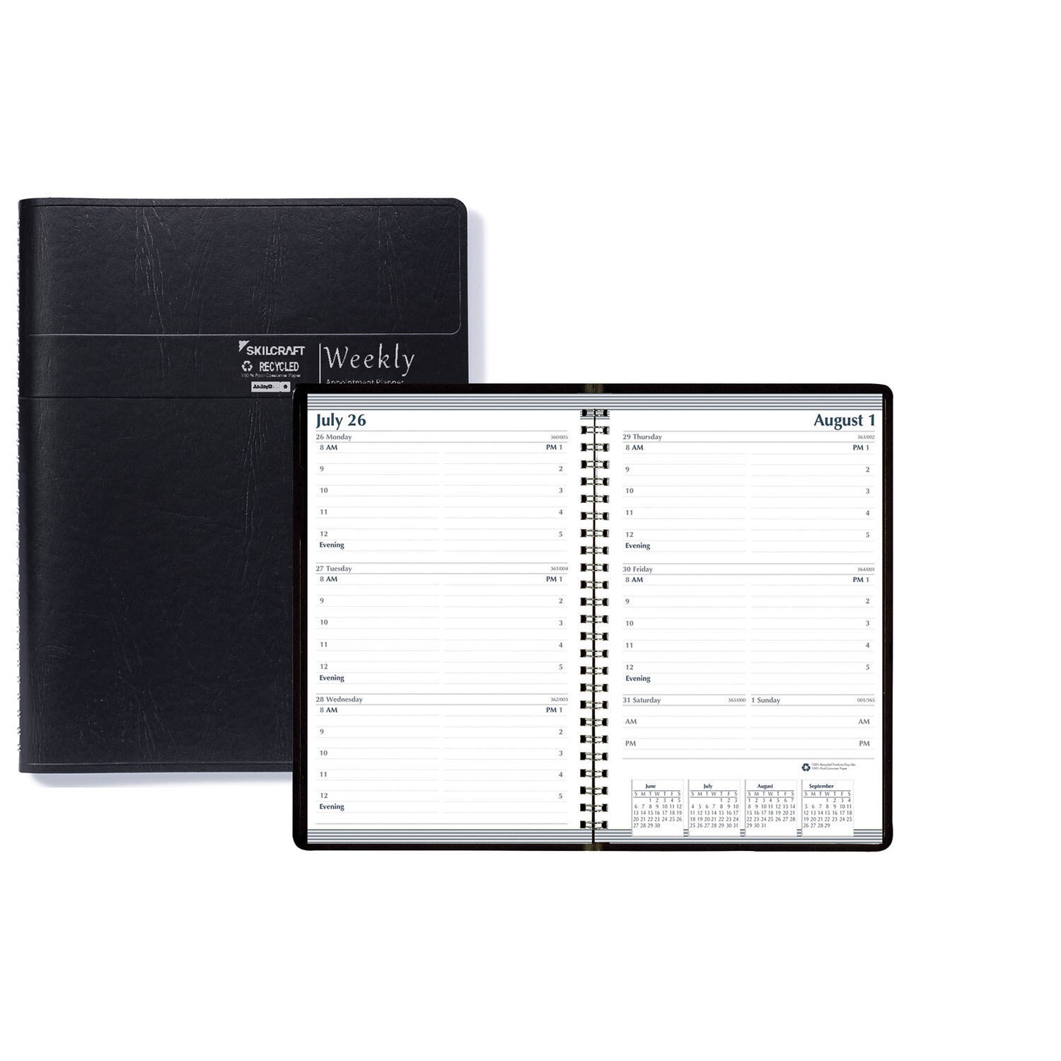 Weekly Planner Book, Dated 2021, 5" x 8", Black