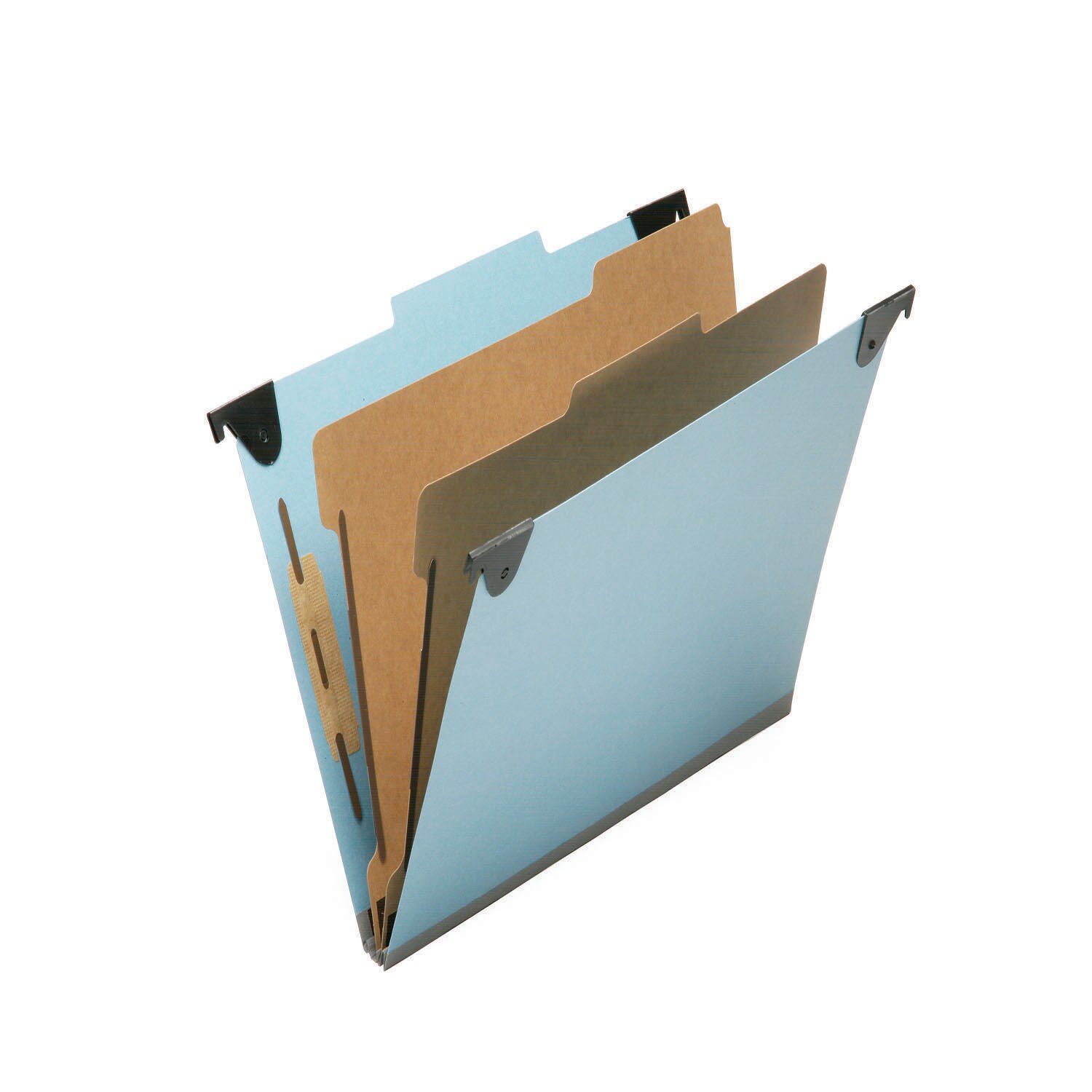 Folder, File, Hanging, Light Blue, Legal Size, 2-Dividers, 6 Sections