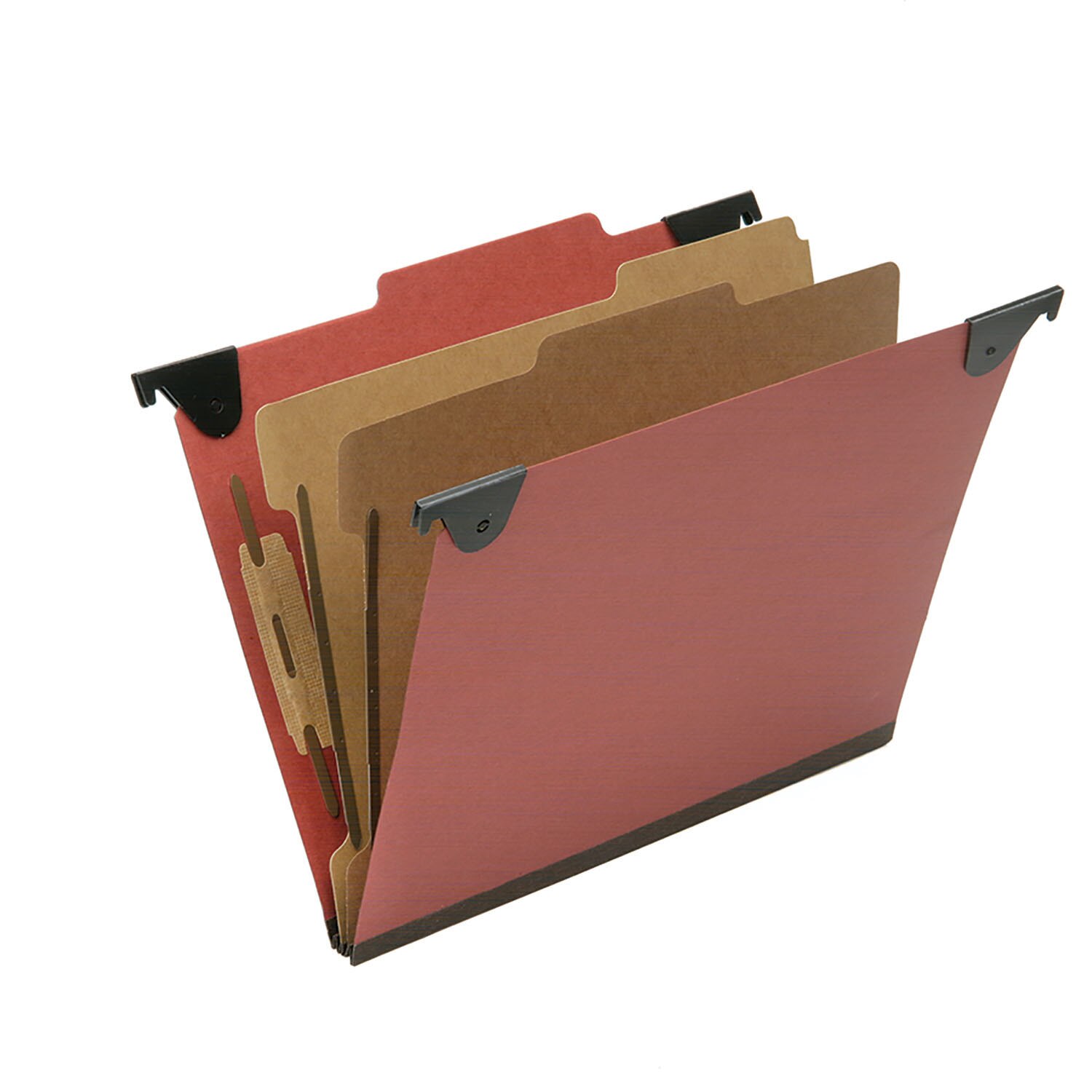 Folder, File, Hanging, Letter Size, 2 Dividers, 6 Sections, 2/5th ROC Top Tab, Red