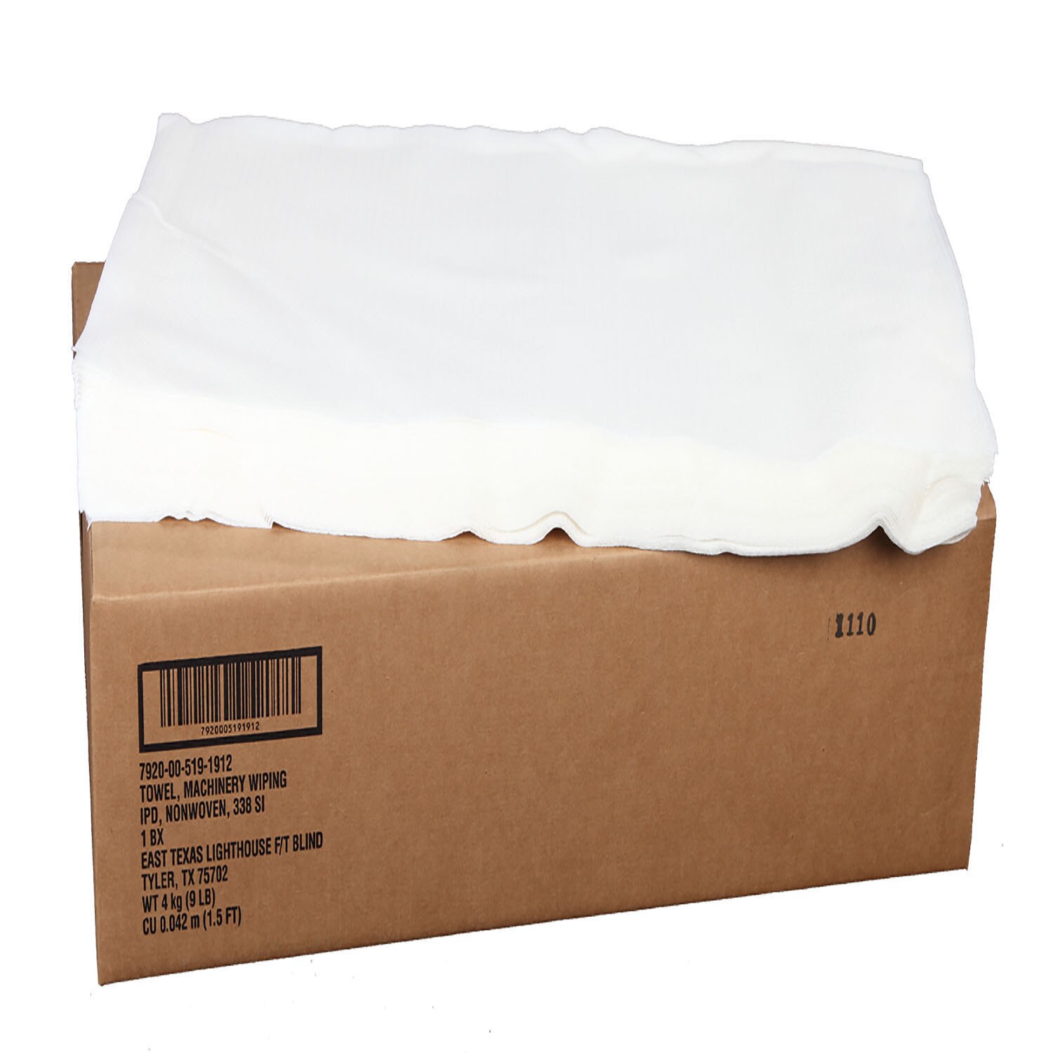 Towel, Machinery Wiping, Medium Duty, White, 25" x 14-1/4"