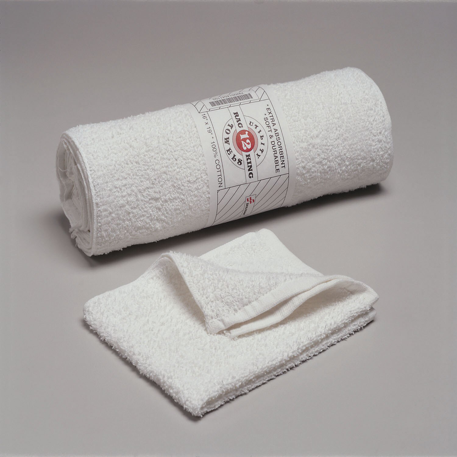 Towels, Wiping, Machinery, Terry, Cotton, 16" x 19", White