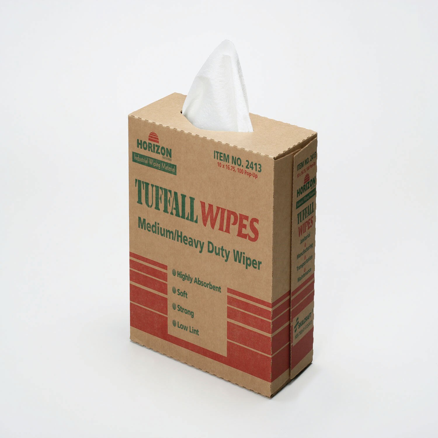 Towel, Cleaning, Medium Duty, White, 9-3/4" x 16-3/4"