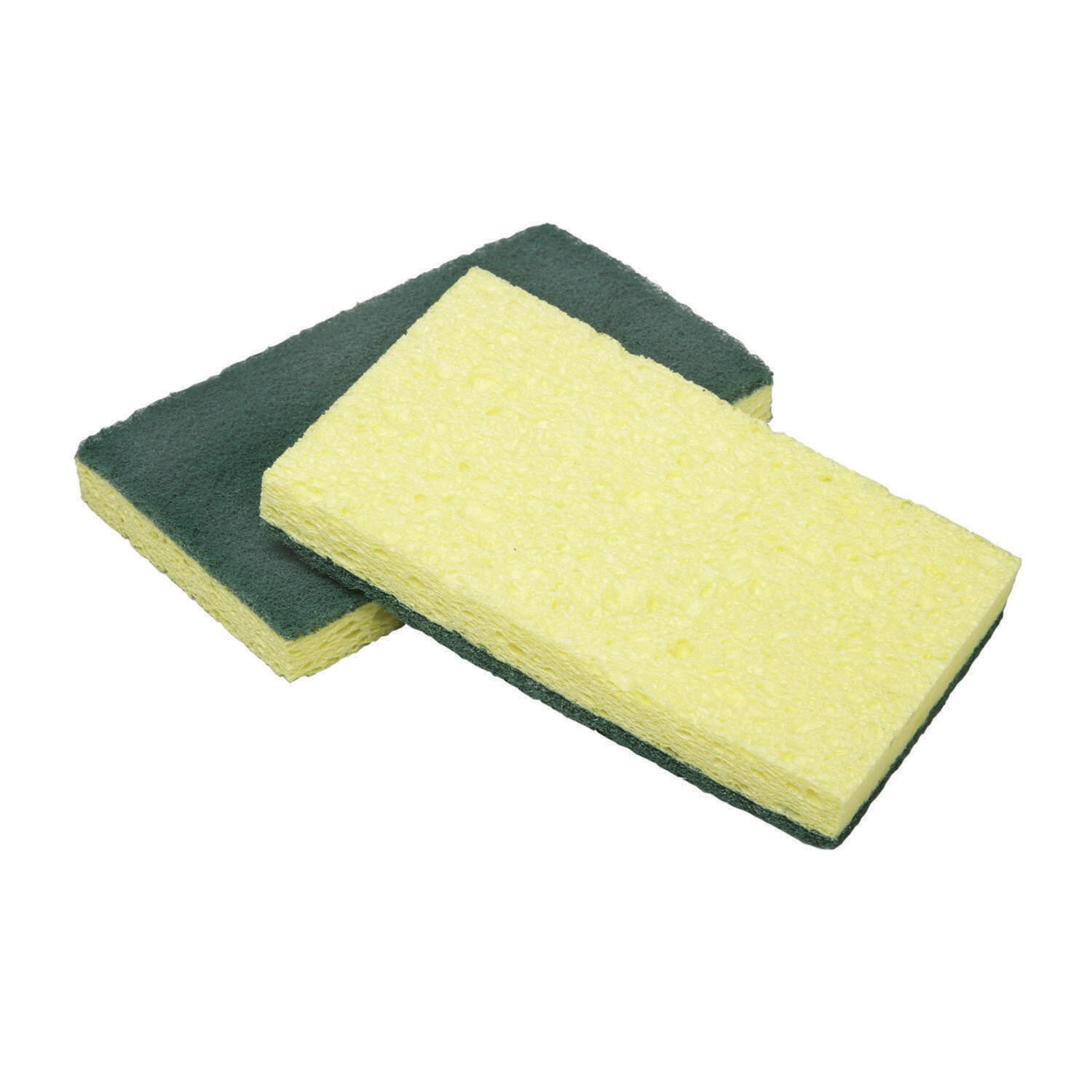 Scrubber, Sponge, Cellulose, Heavy Duty, Yellow/Green, 4.5" x 2.75" x .70"
