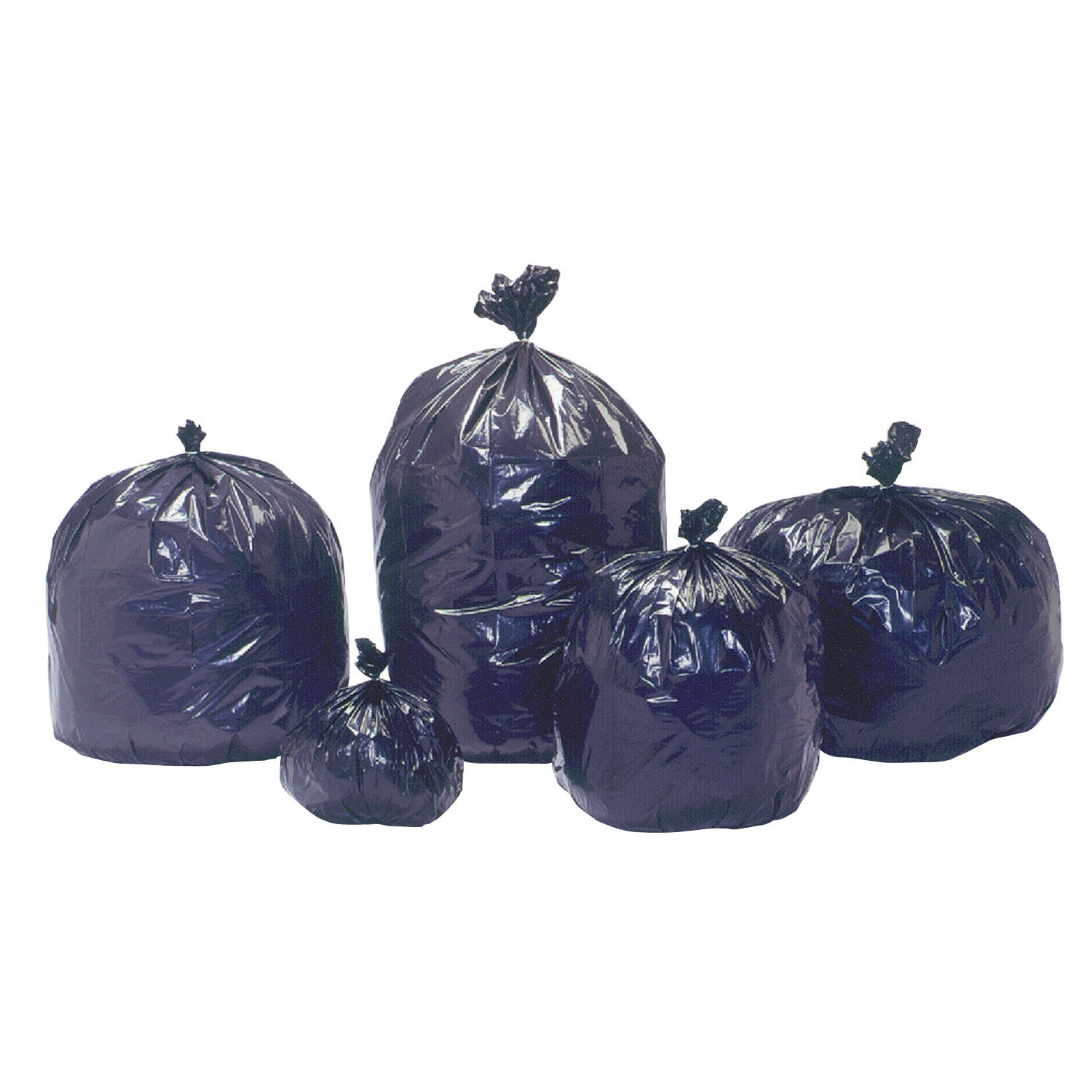Bag, Trash, Recycled Content, 24" x 24", 7-10 Gal., Heavy Duty, Black/Brown