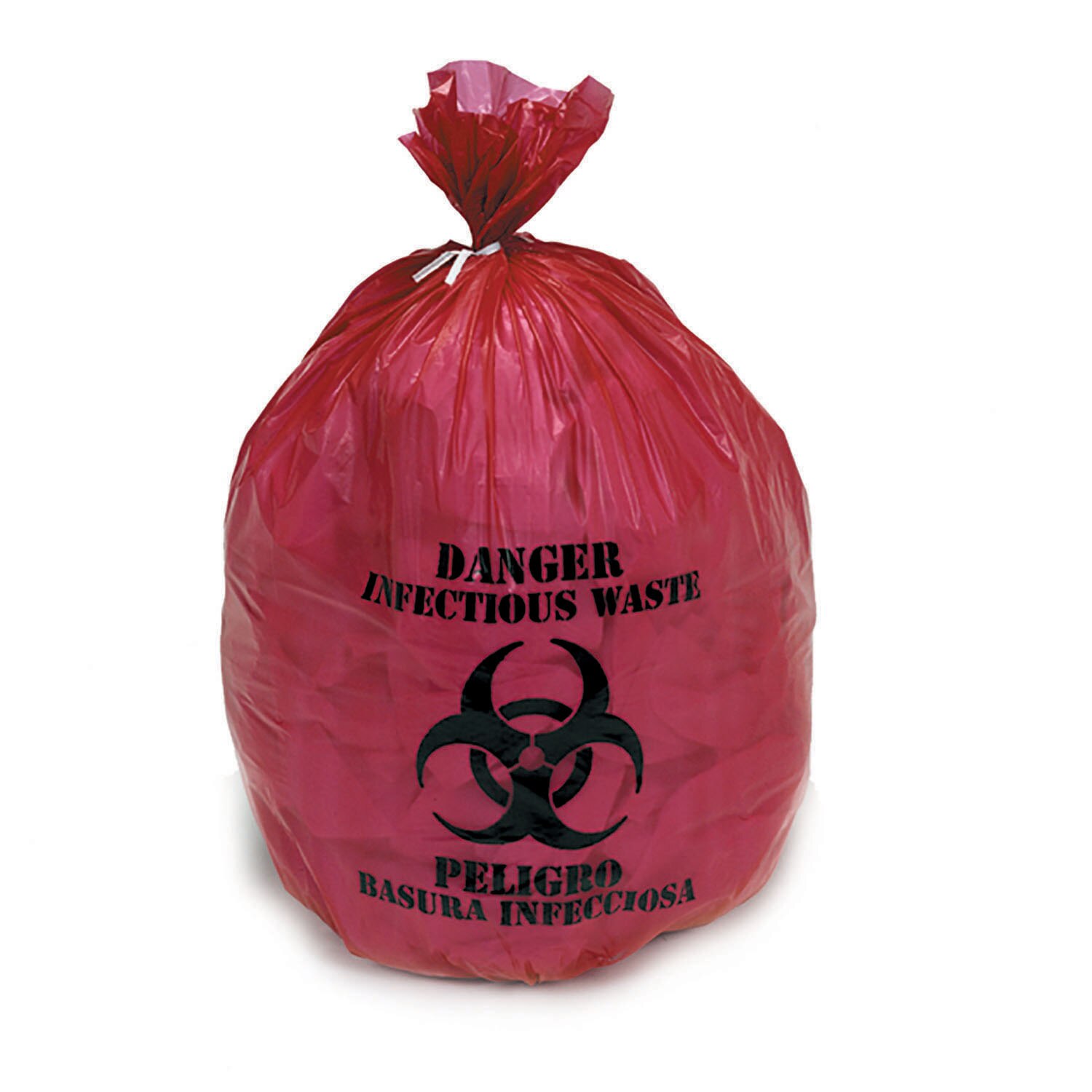 Bag, Isolation, Infections Waste Collection, Medium Duty, Red, 24" x 24"