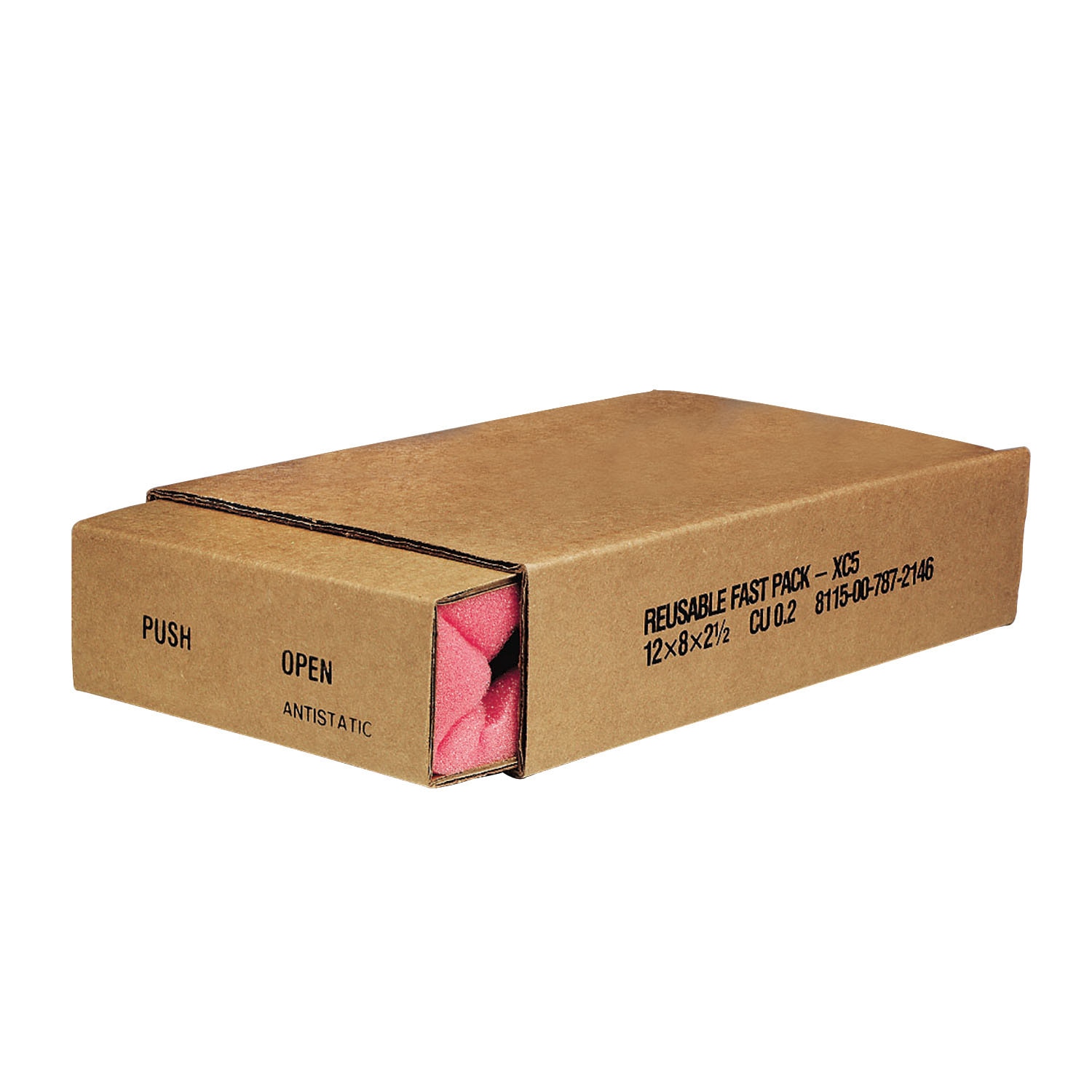 Box, Shipping, w/ Slide Pack, Brown, 18" X 12" X 2-1/2"
