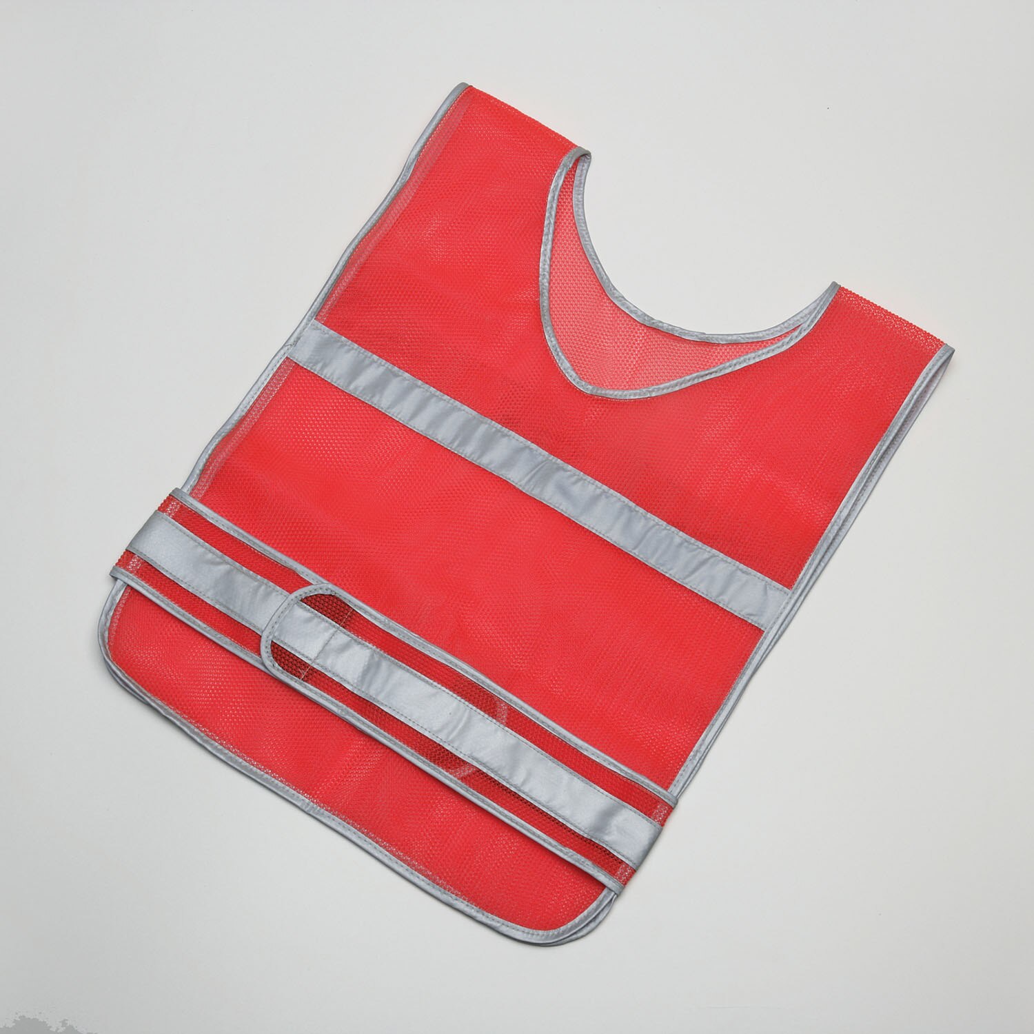Vest, Safety, High Visibility, Orange with Reflective Strips, One Size Fits All