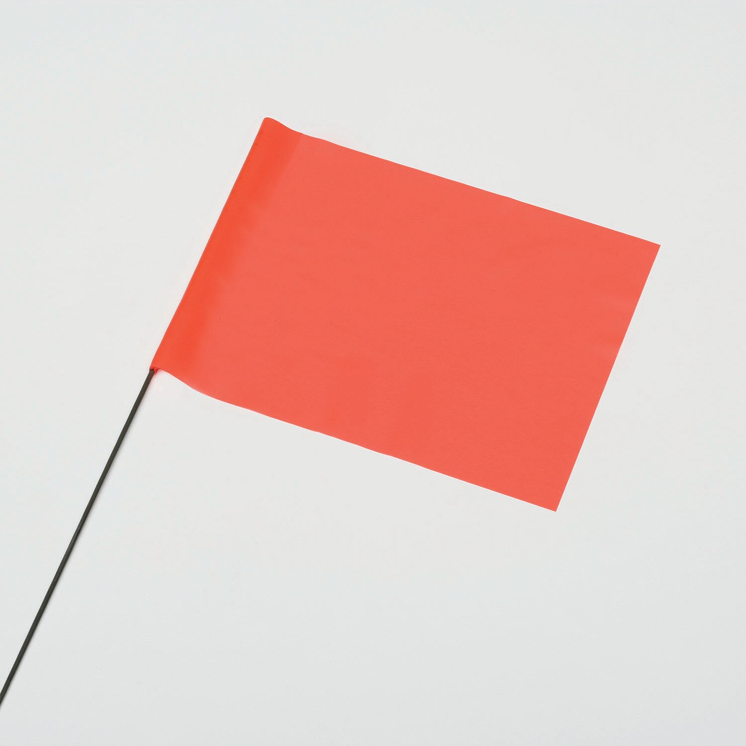 Flag, Marking, 4" x 5", 21" Staff, Fluorescent Orange